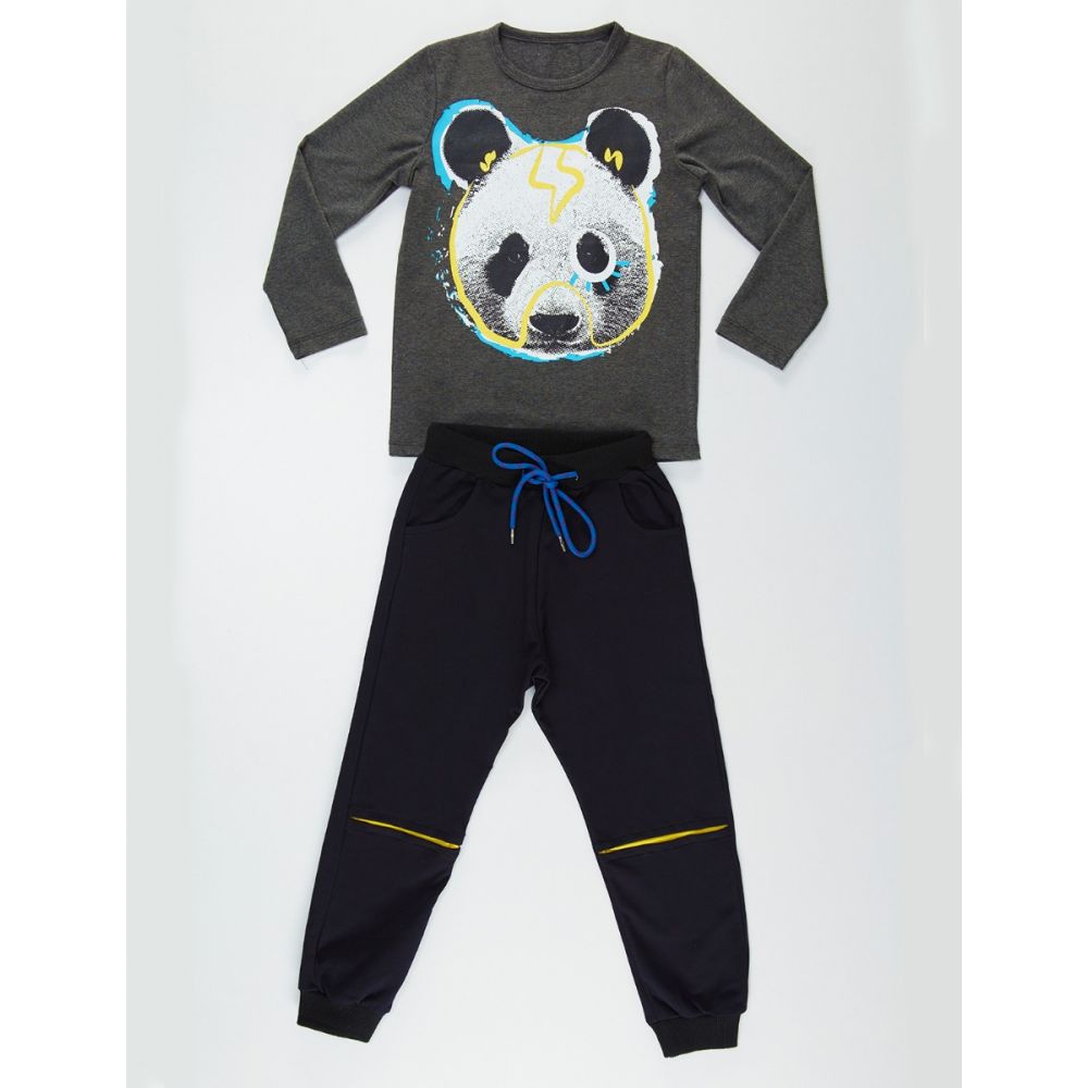 Set bluza cu maneca lunga si pantaloni sport Mushi Bear
