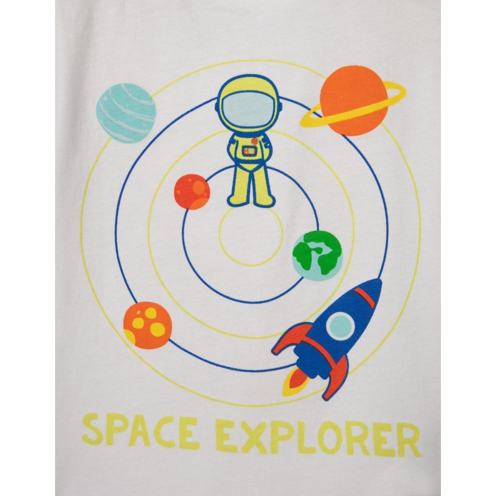 Tricou cu maneca scurta si imprimeu Zippy Space Explorer