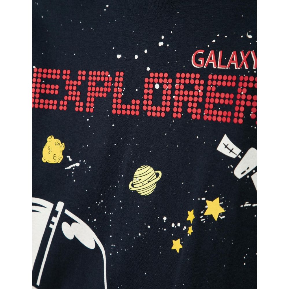 Tricou cu maneca scurta si imprimeu Zippy Galaxy Explorer