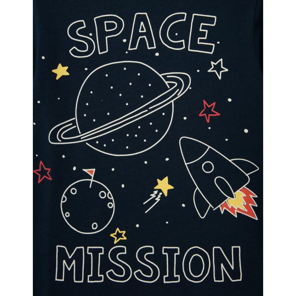 Tricou cu maneca lunga si imprimeu Zippy Space Mission