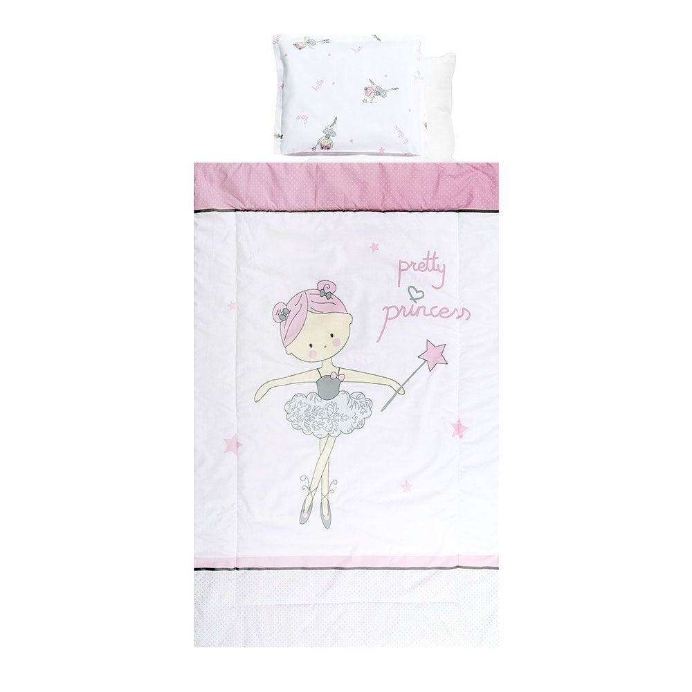 Set Lenjerie pat Lorelli Ranforce 3 Piese, Ballet Pink