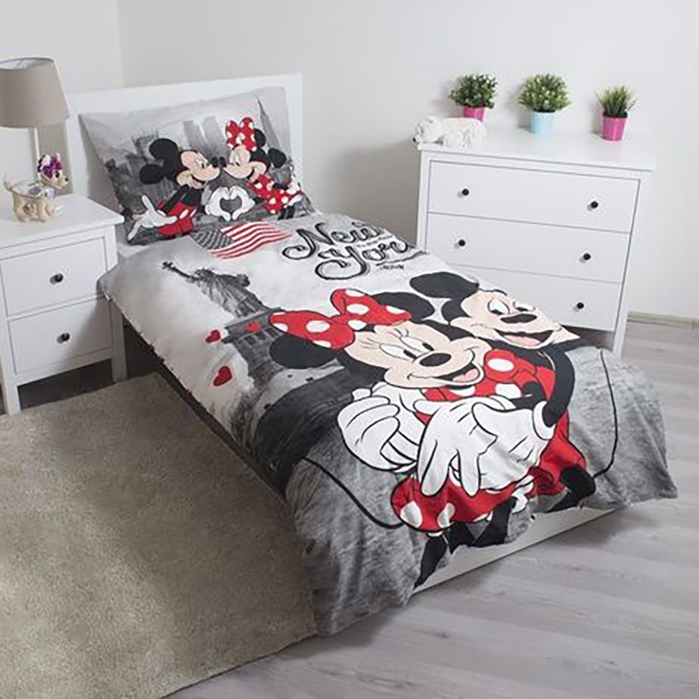 Set lenjerie de pat Mickey and Minnie Mouse, 140 x 200 cm