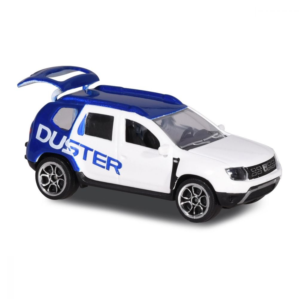 Masinuta Dacia Duster Majorette, 7.5 cm, Alb/Albastru