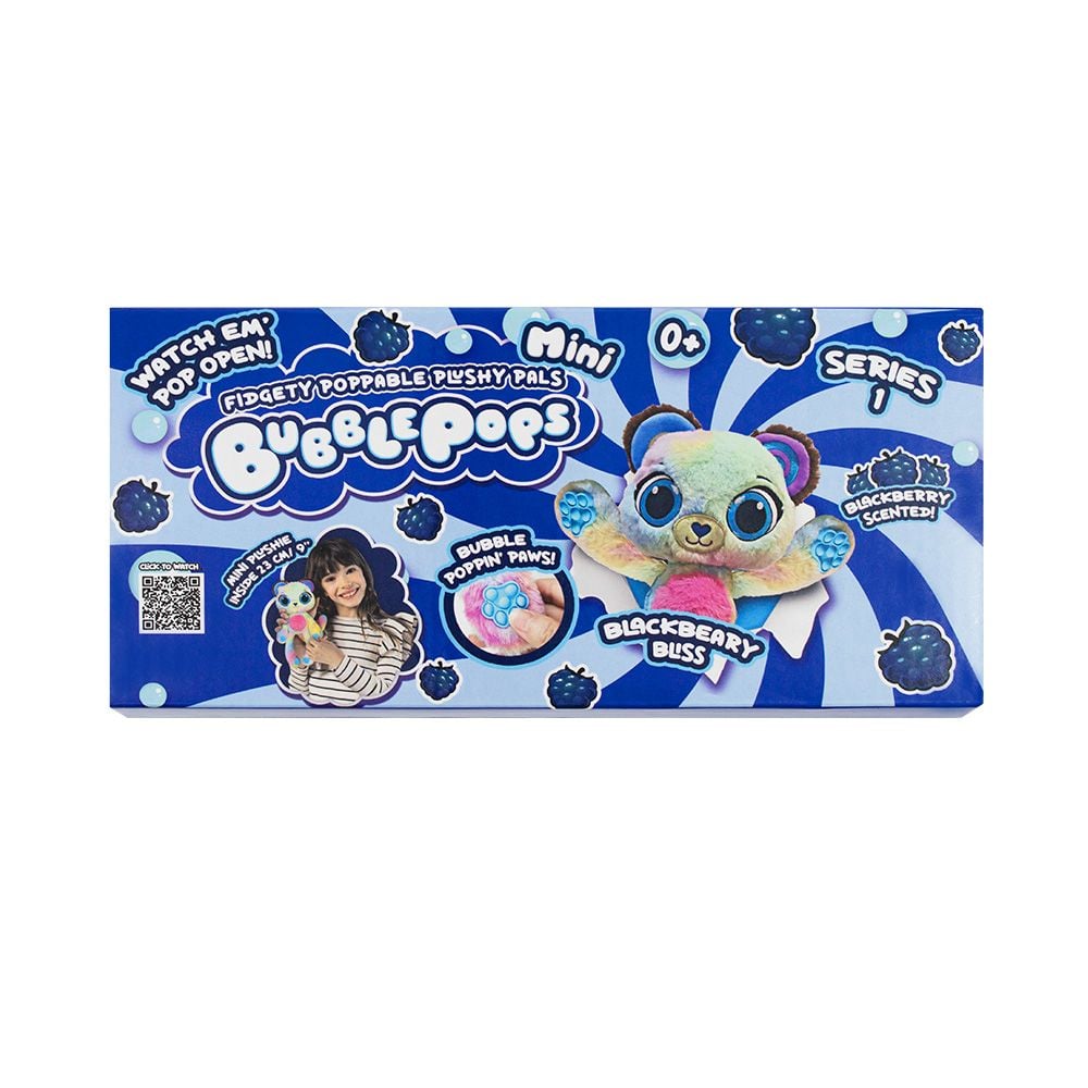 Jucarie mini de plus parfumata, Bubble Pops, S1, Blackberry Bliss, 23 cm