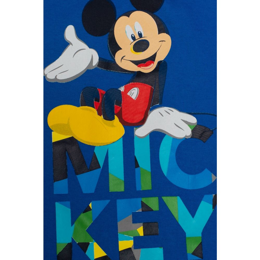 Tricou cu maneca lunga si imprimeu Disney Mickey, Albastru, 29112348