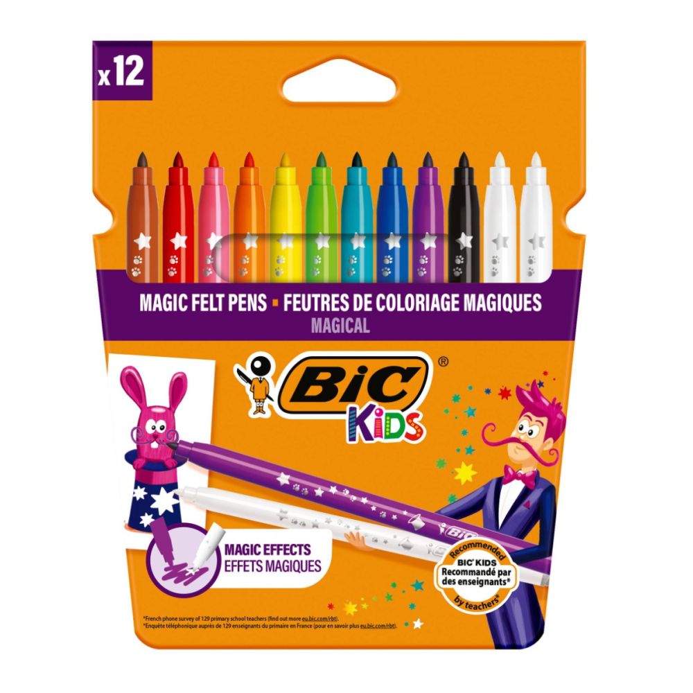 Set carioci multicolore si radiera Colour Erase Bic, P12