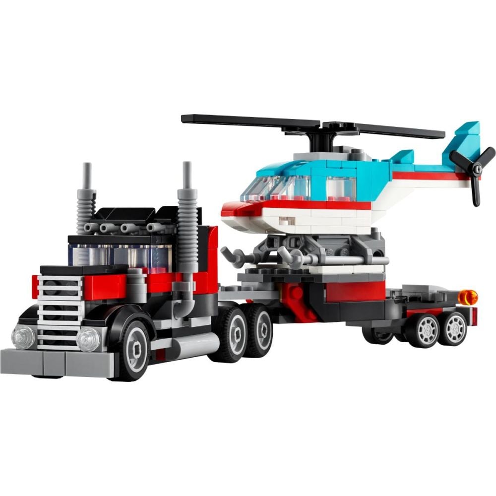 LEGO® Creator - Camioneta platforma cu elicopter (31146)