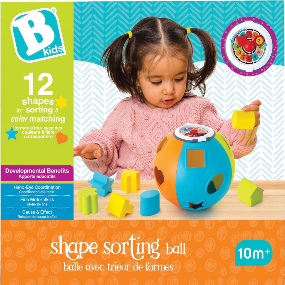 Jucarie pentru bebelusi, B Kids, minge de sortat forme geometrice