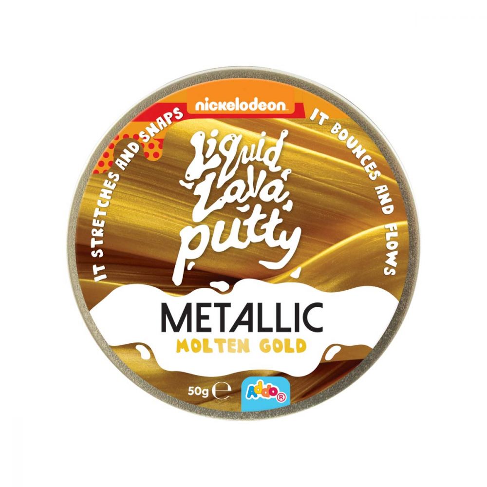 Plastilina inteligenta Nickelodeon Lava Putty, Metallic Gold