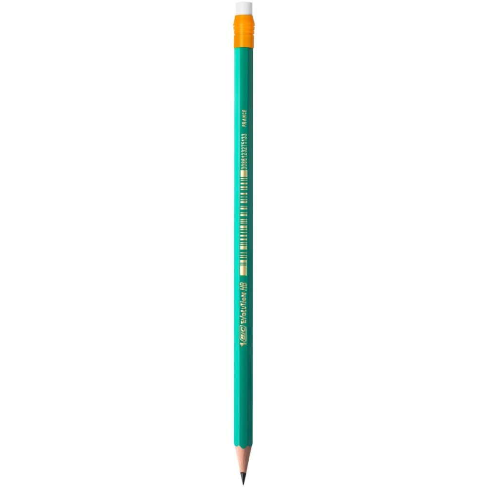 Set 4 creioane cu radiera Grafit Eco Evolution Bic, HB 2