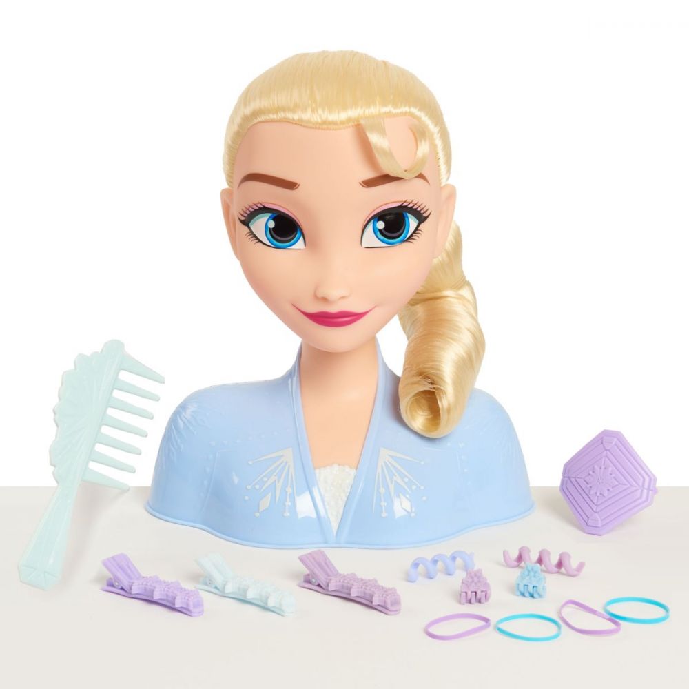 Papusa Elsa Frozen 2, Styling Head - Manechin pentru coafat cu accesorii incluse