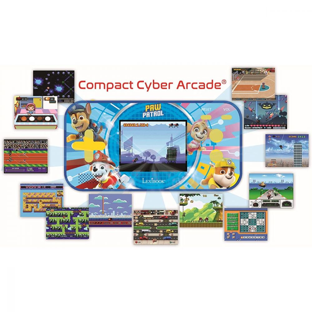 Consola compacta Lexibook, Paw Patrol, Cyber Arcade, cu 150 Jocuri, display 2.5 Inch