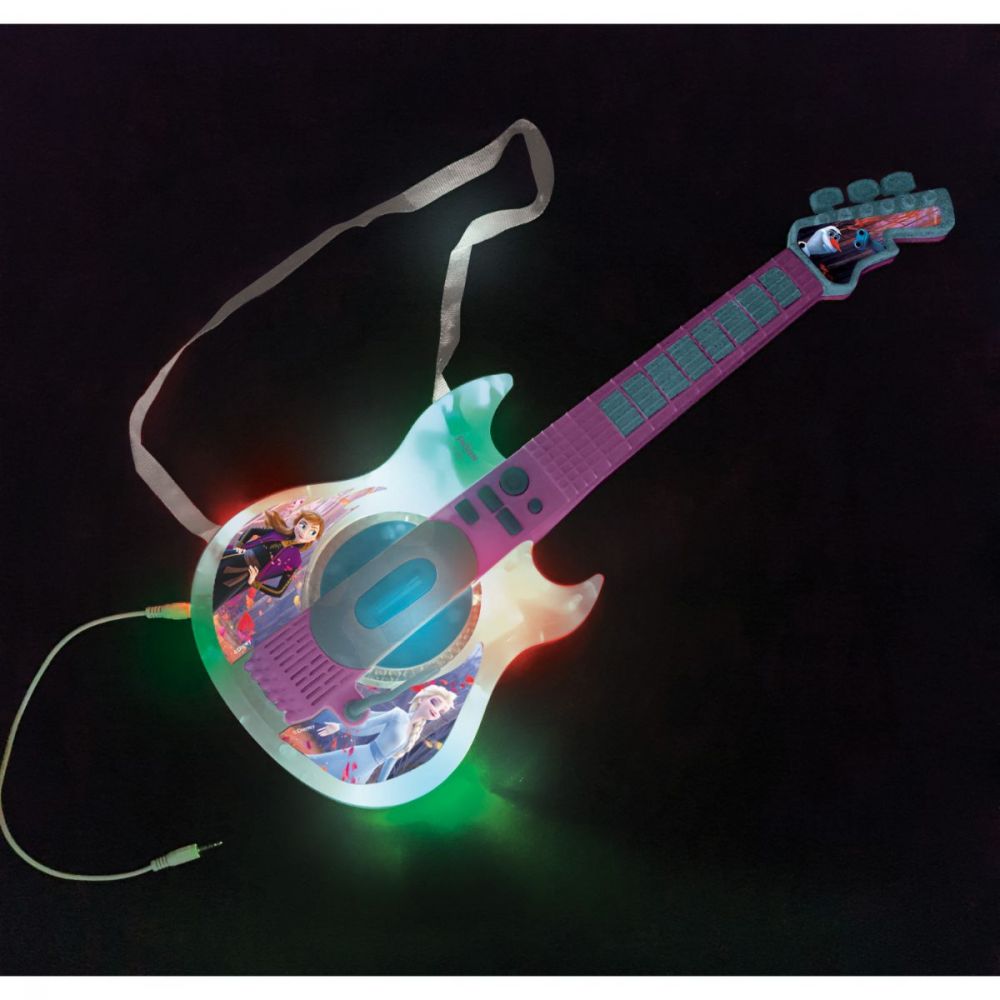 Chitara electronica Lexibook, cu lumini, sunete, ochelari si microfon, Disney Frozen