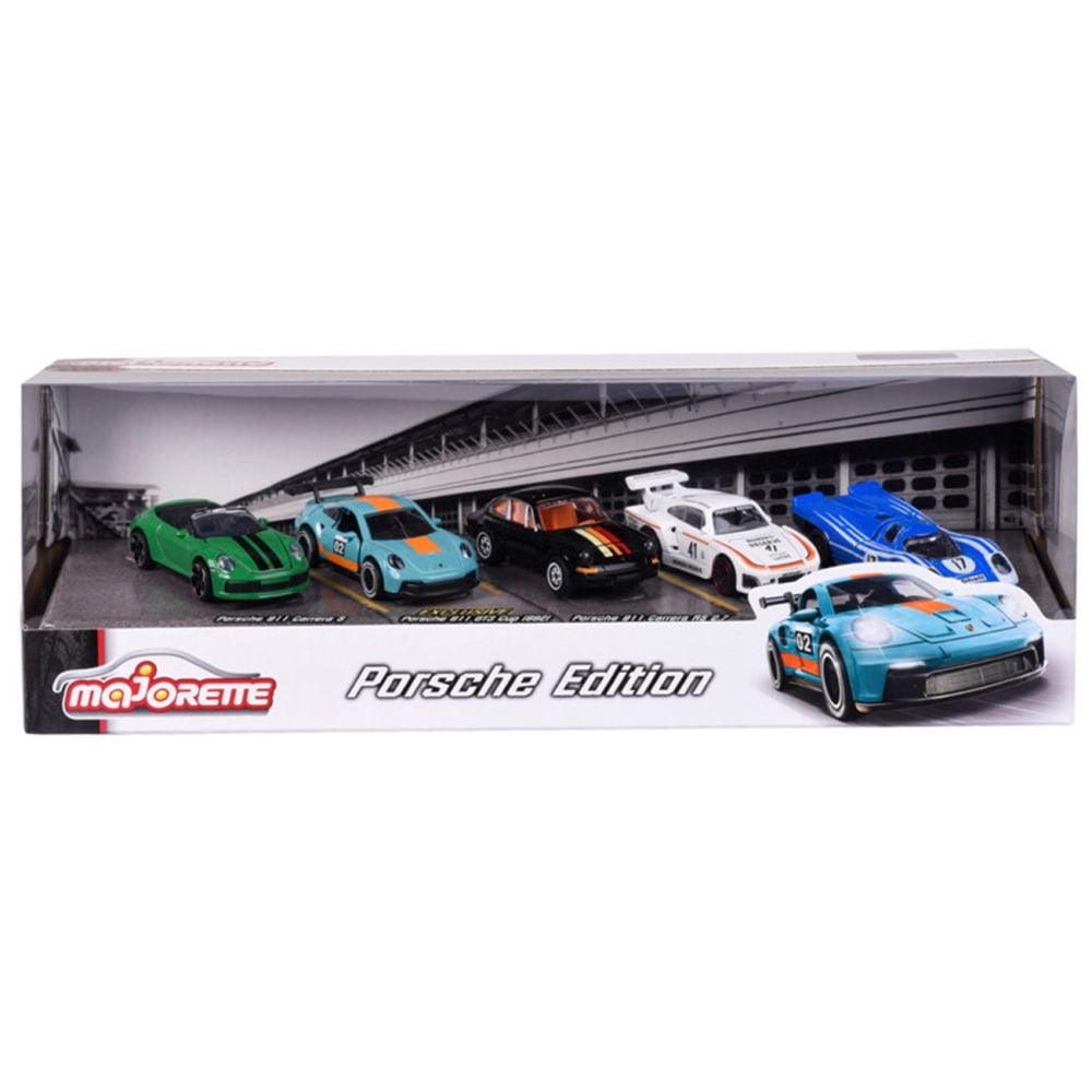 Set 5 masini metalice, Majorette, Porsche Edition