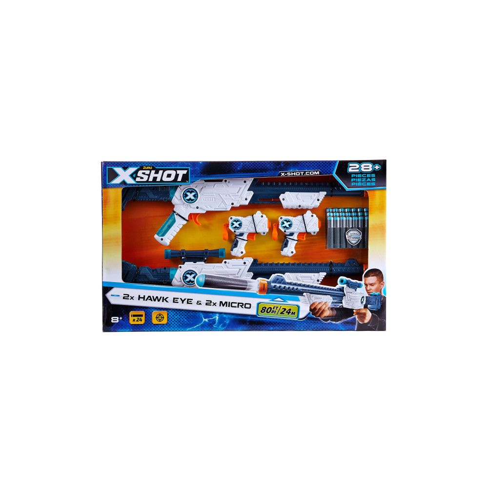 Set X-Shot - Excel Double Hawk Eye and Double Micro Foam Dart Blaster