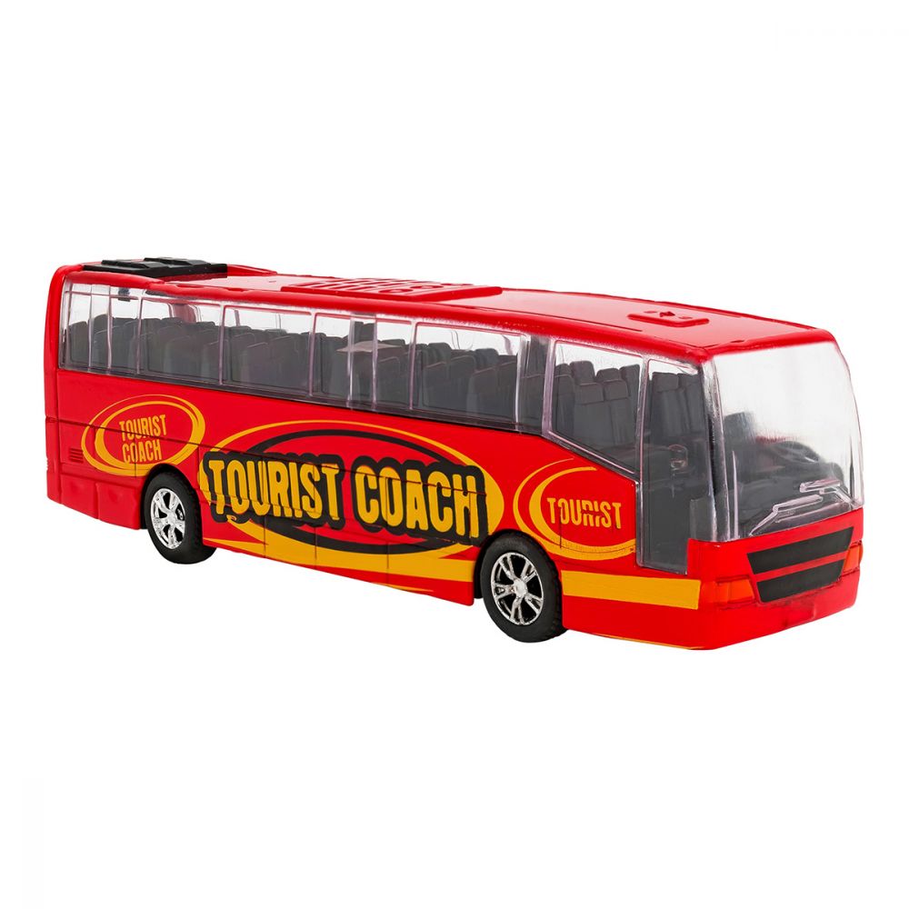 Autobuz din metal cu sunete si lumini Globo, Rosu