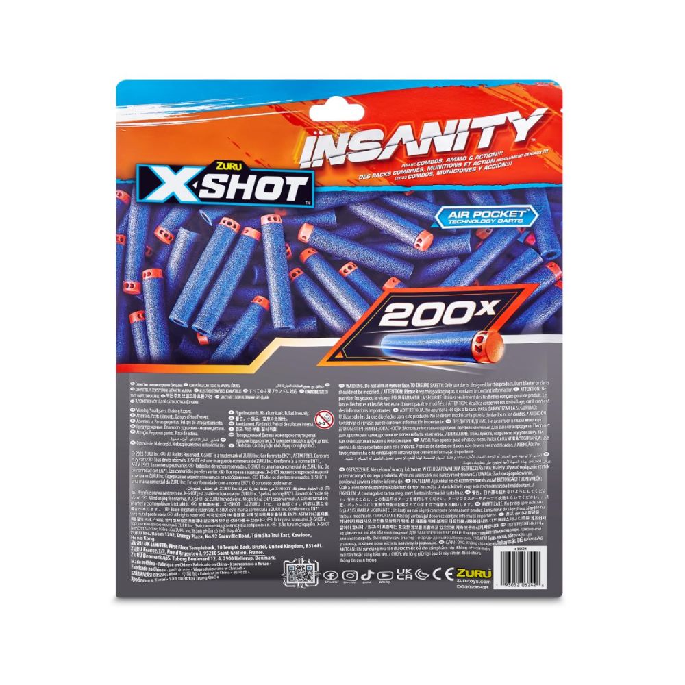 Set 200 de proiectile, X-Shot, Insanity, Air Pocket
