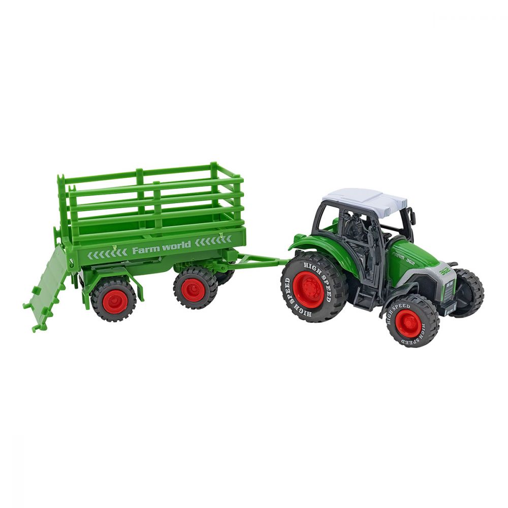 Tractor cu remorca Globo Spidko Farm World, Verde