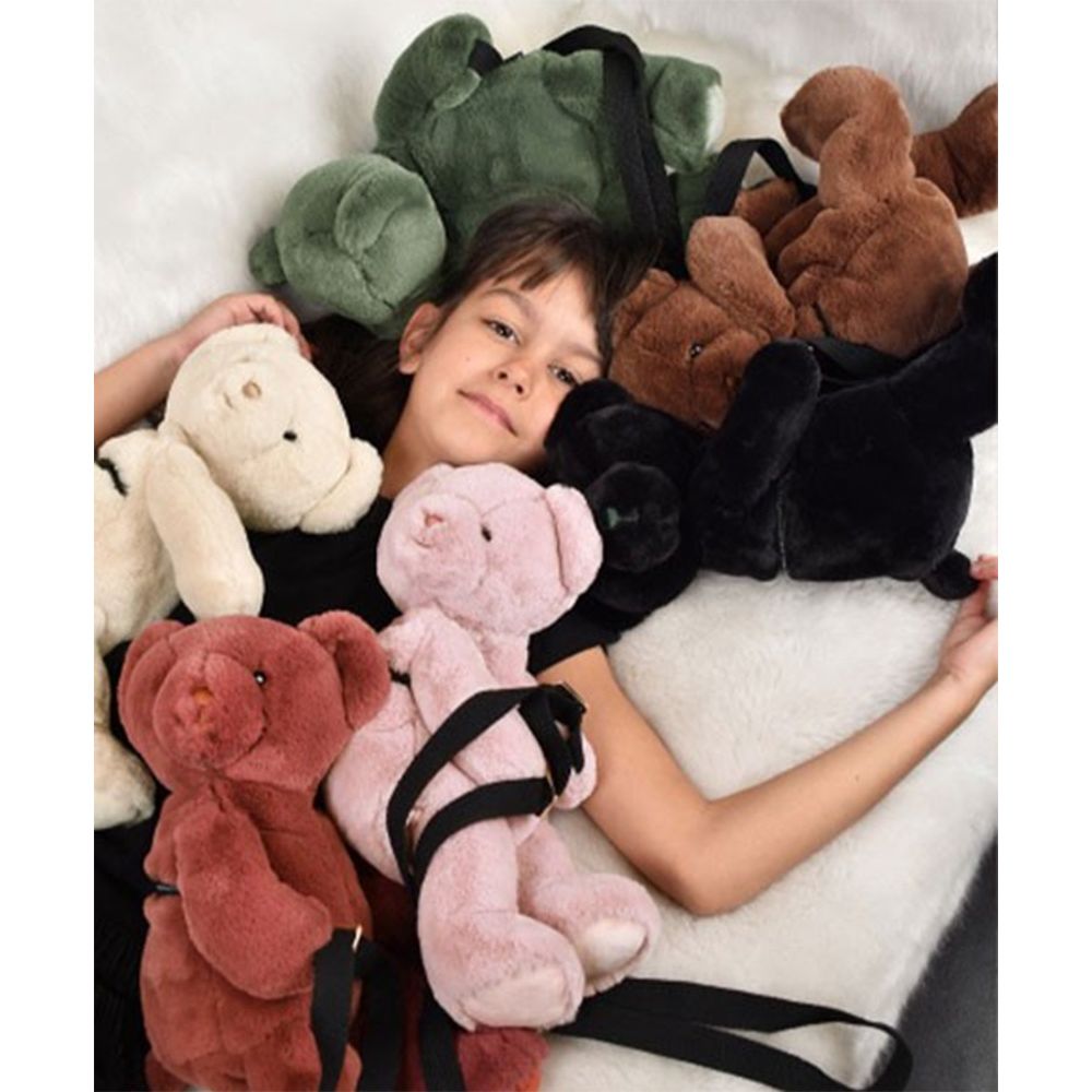 Jucarie de plus, Doudou, Ursulet, geanta crossbody, Kaki, 30 cm
