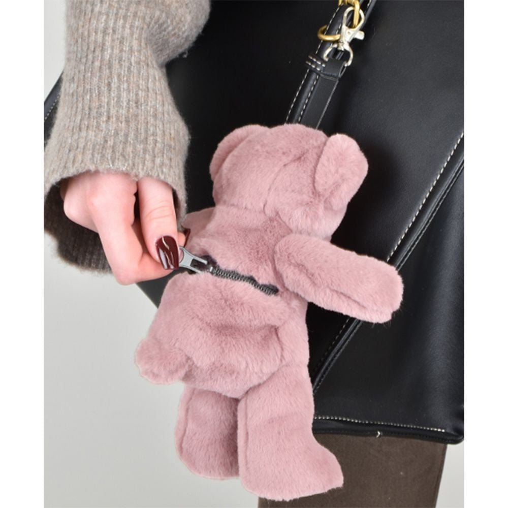 Jucarie de plus, Doudou, Breloc, Roz, 20 cm