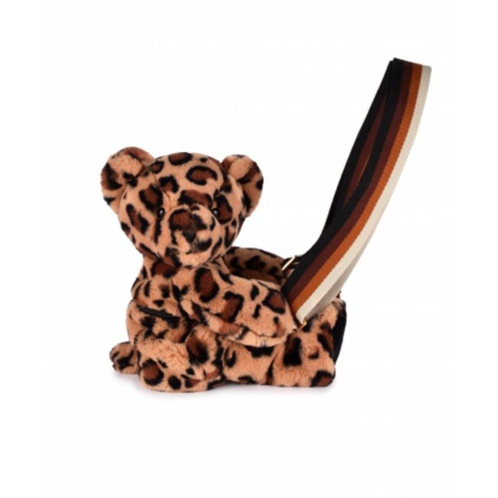 Jucarie de plus, Doudou, Ursulet, geanta crossbody, Leopard, 30 cm