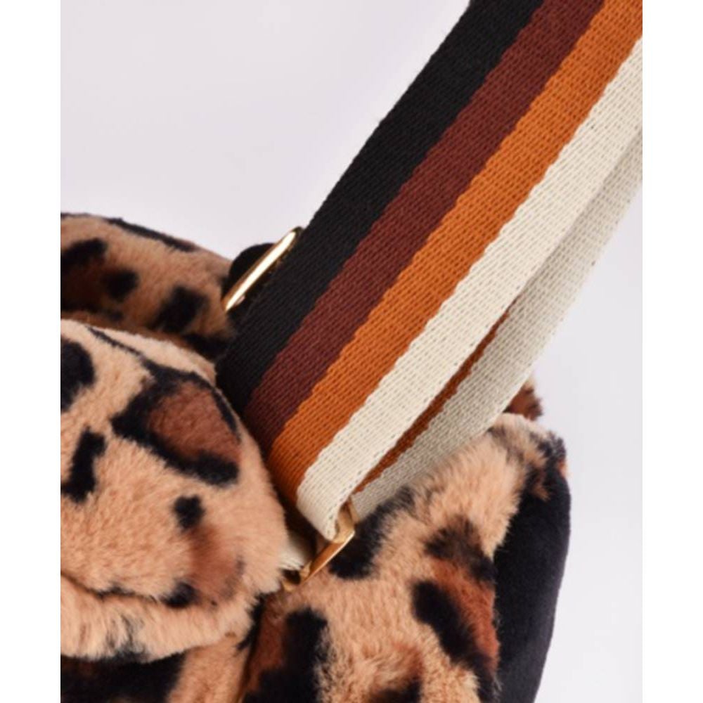 Jucarie de plus, Doudou, Ursulet, geanta crossbody, Leopard, 30 cm
