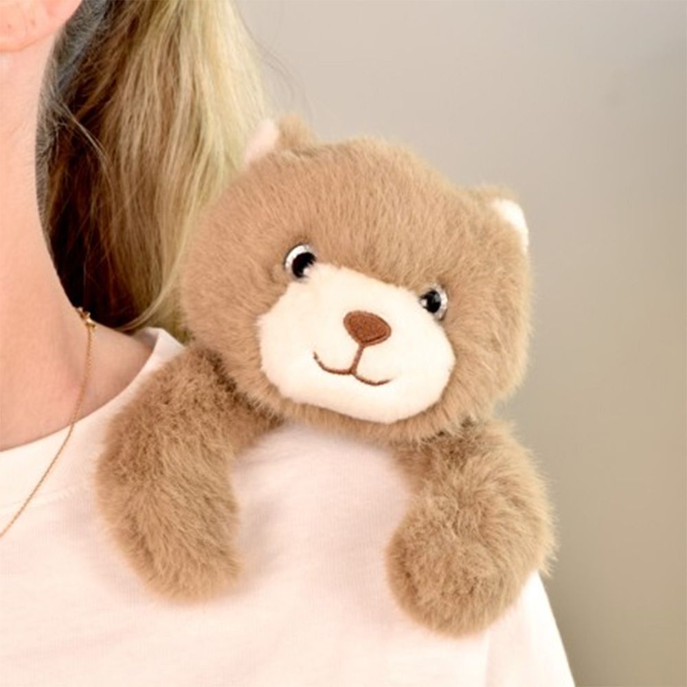 Jucarie de plus pentru relaxare si antistres, magnetic, Histoire d'Ours, Ursulet, Maro, 30 cm