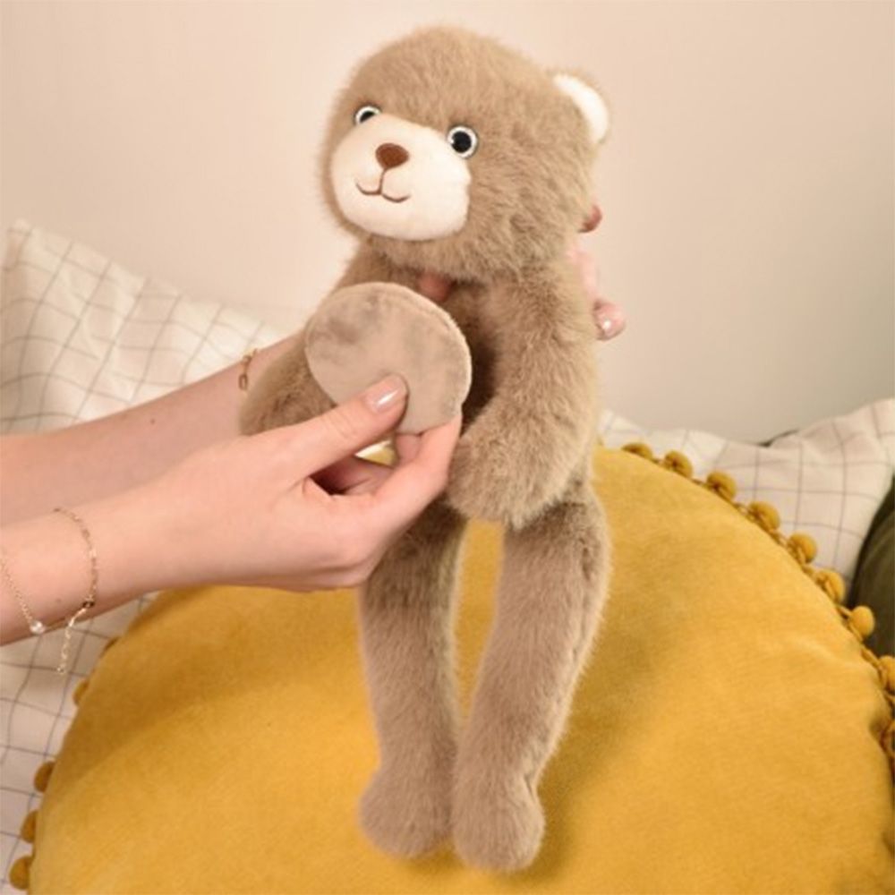 Jucarie de plus pentru relaxare si antistres, magnetic, Histoire d'Ours, Ursulet, Maro, 30 cm