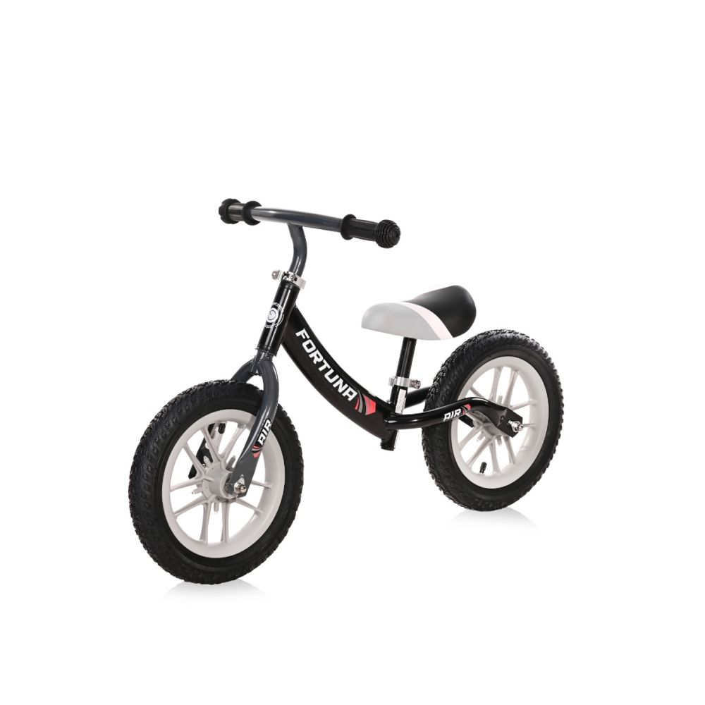 Bicicleta de echilibru, 2-5 ani, 12 inch, anvelope gonflabile, leduri, Lorelli Fortuna Air, Grey Black