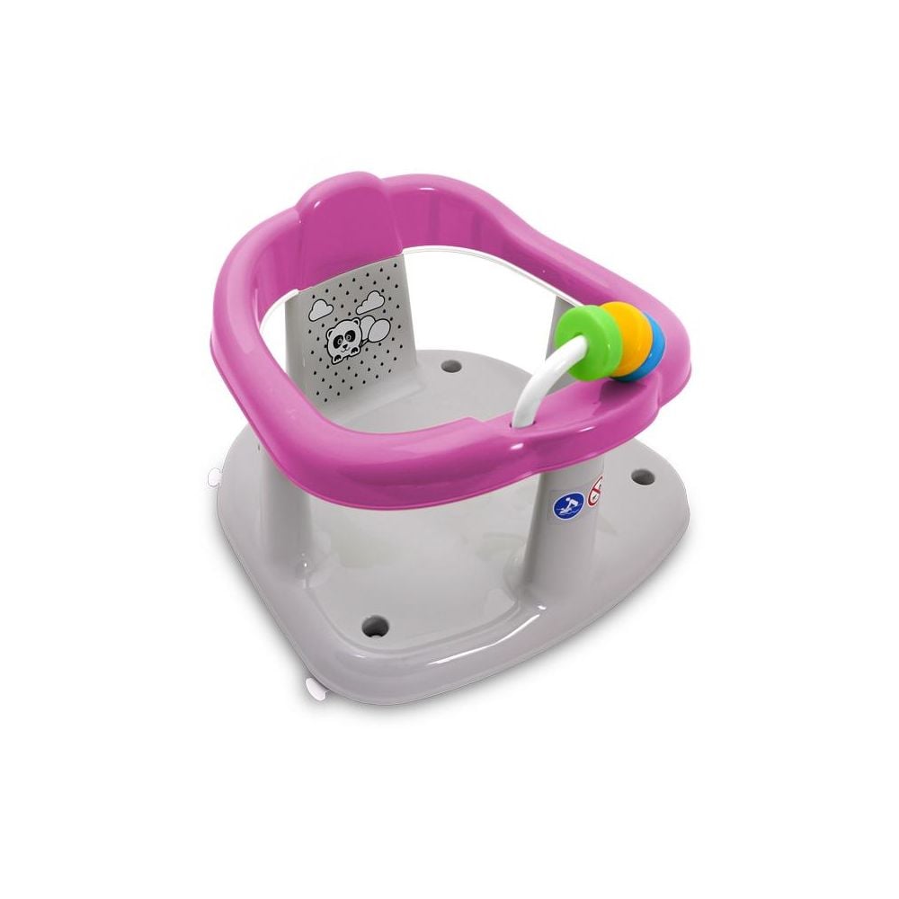 Scaun de baie antiderapant, pentru bebe, Lorelli, Panda, Pink
