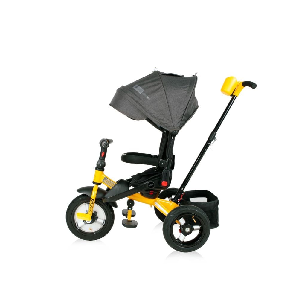 Tricicleta multifunctionala, 4 in 1, roti gonflabile, Lorelli Jaguar Air, Black Yellow