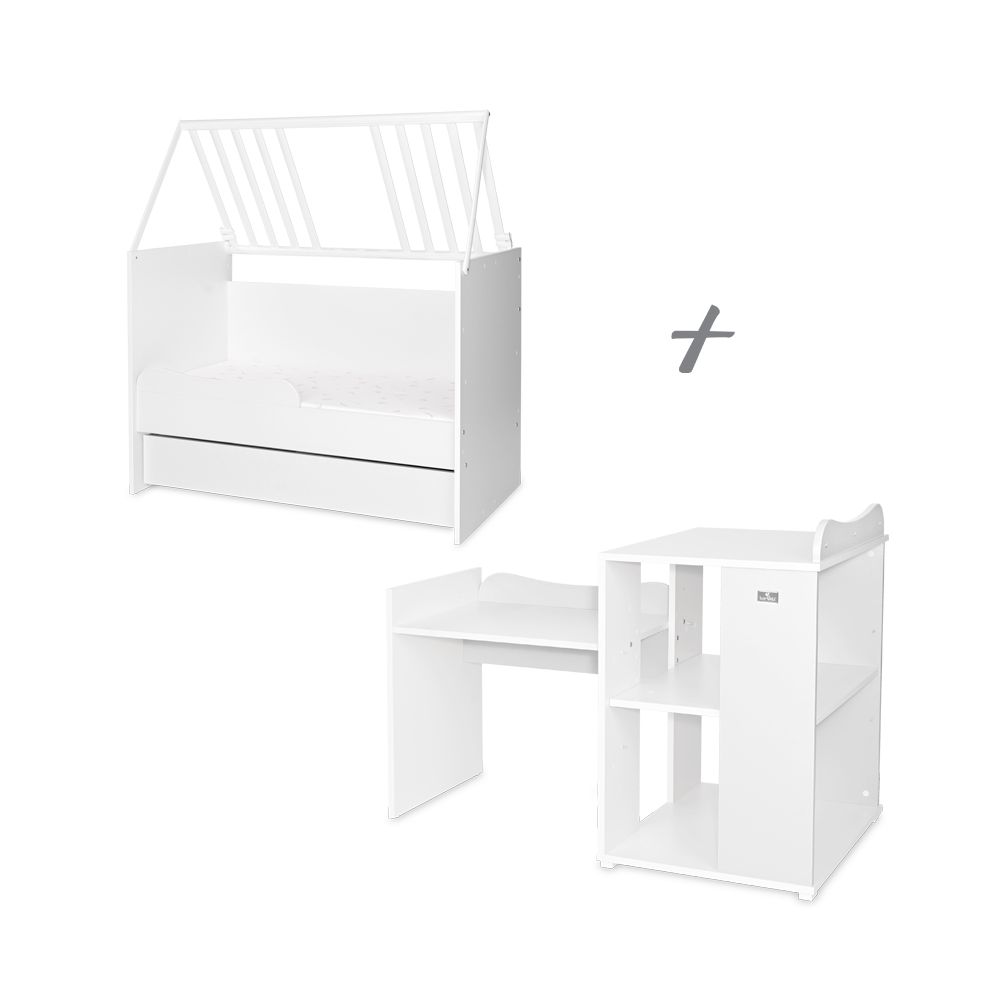 Patut modular multifunctional Lorelli, 5 configurari diferite, 190 x 72 cm, Multi White