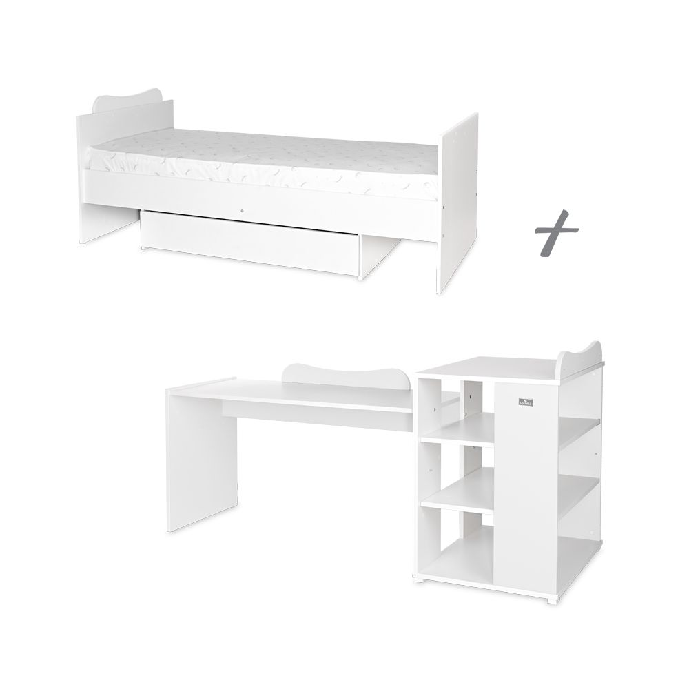 Patut modular multifunctional Lorelli, 5 configurari diferite, 190 x 72 cm, Multi White