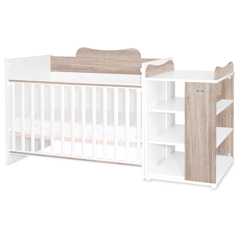 Patut modular multifunctional Lorelli, 5 configurari, diferite 190 x 72 cm, Multi White Coffe