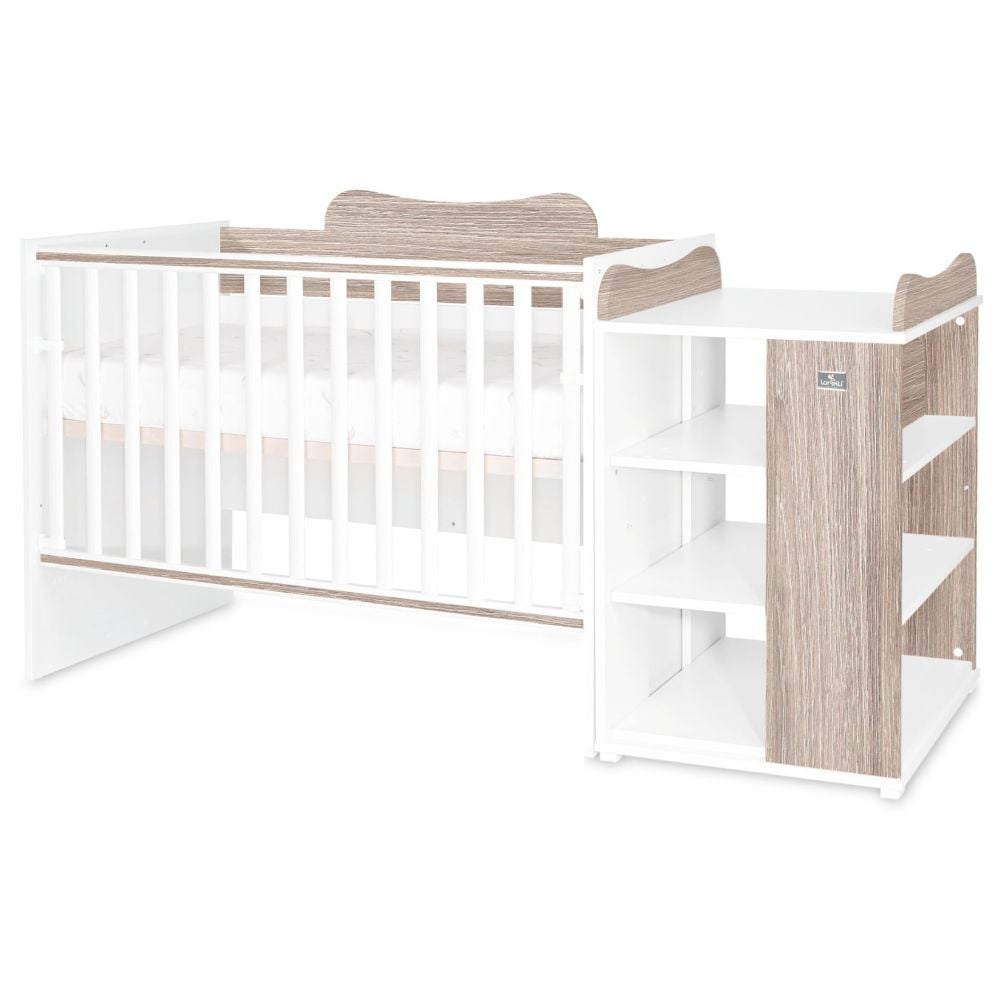 Patut modular multifunctional Lorelli, 5 configurari, diferite 190 x 72 cm, Multi White Coffe