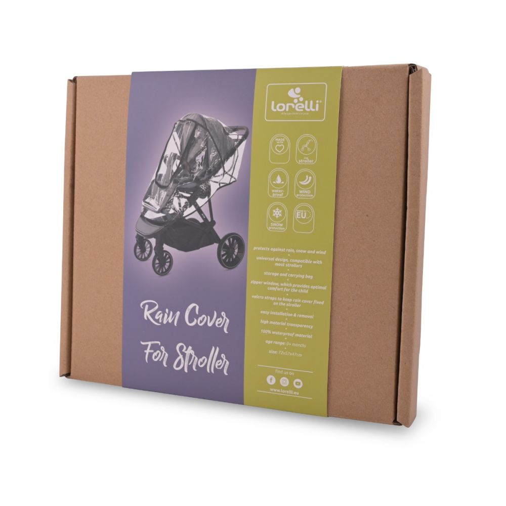 Husa de ploaie pentru carucior, Lorelli, model universal, geanta de transport inclusa, 72 x 57 x 47 cm