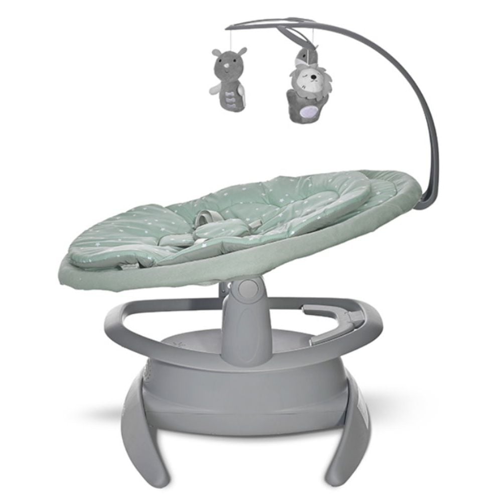 Leagan electric, Lorelli Toscana, rotativ, panel muzical, telecomanda, Frosty Green Stars