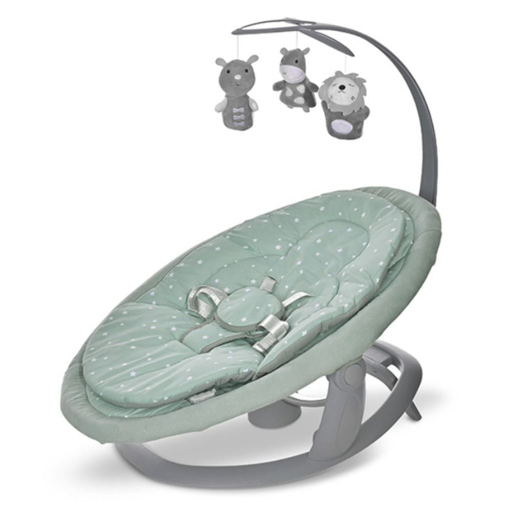 Leagan electric, Lorelli Toscana, rotativ, panel muzical, telecomanda, Frosty Green Stars