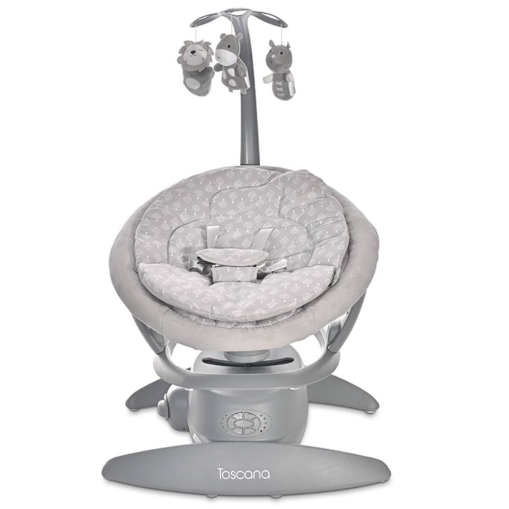 Leagan electric, Lorelli Toscana, rotativ, panel muzical, telecomanda, Grey Trees