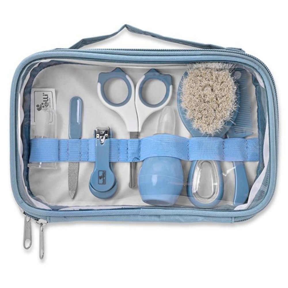 Set de ingrijire bebelusi, Lorelli, 7 produse esentiale, 0 luni+, Moonlight Blue