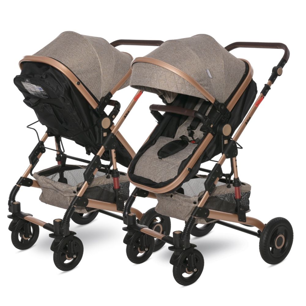 Carucior transformabil, Lorelli Alba Premium, set adaptori pentru cosulet auto inclus, Pearl Beige