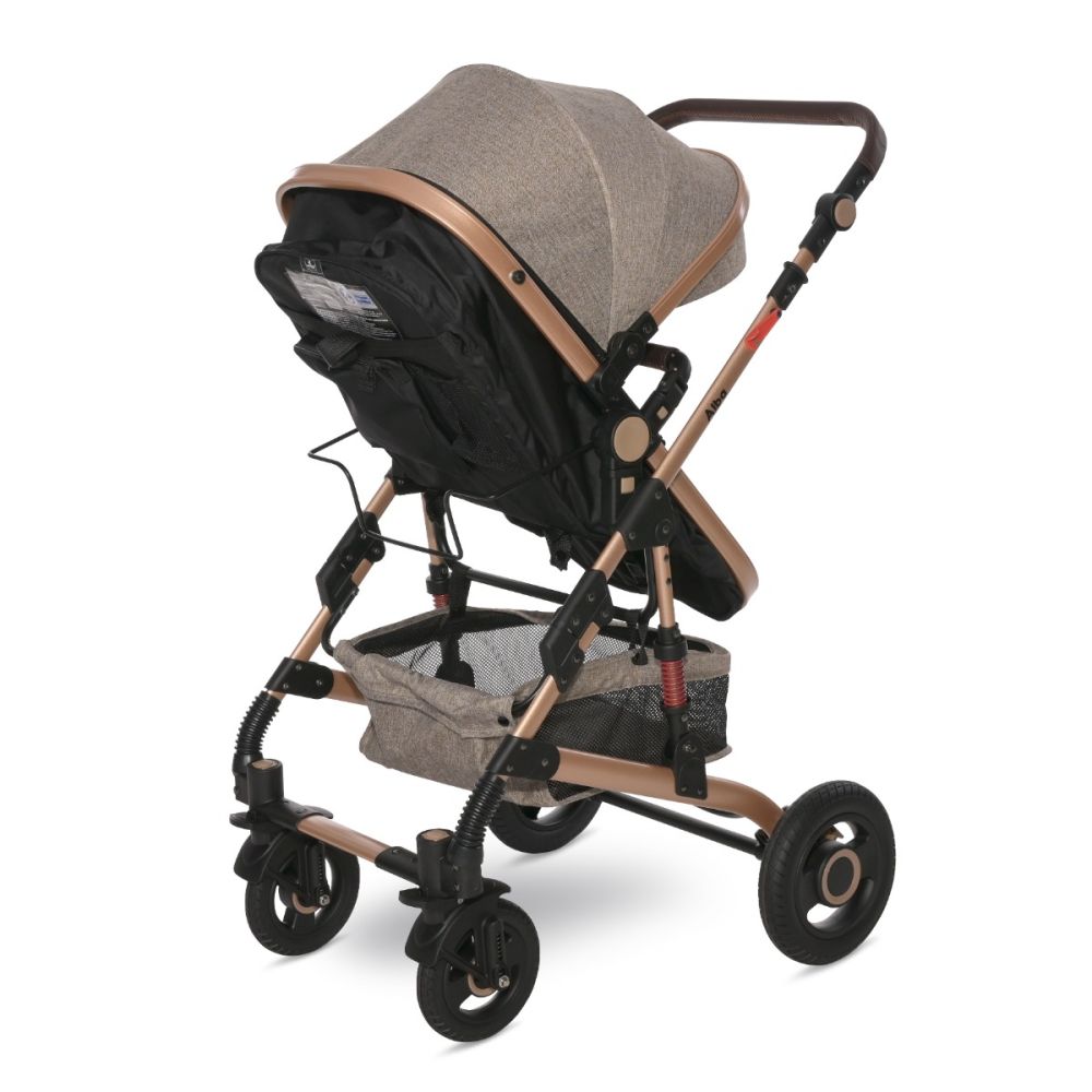 Carucior transformabil, Lorelli Alba Premium, set adaptori pentru cosulet auto inclus, Pearl Beige