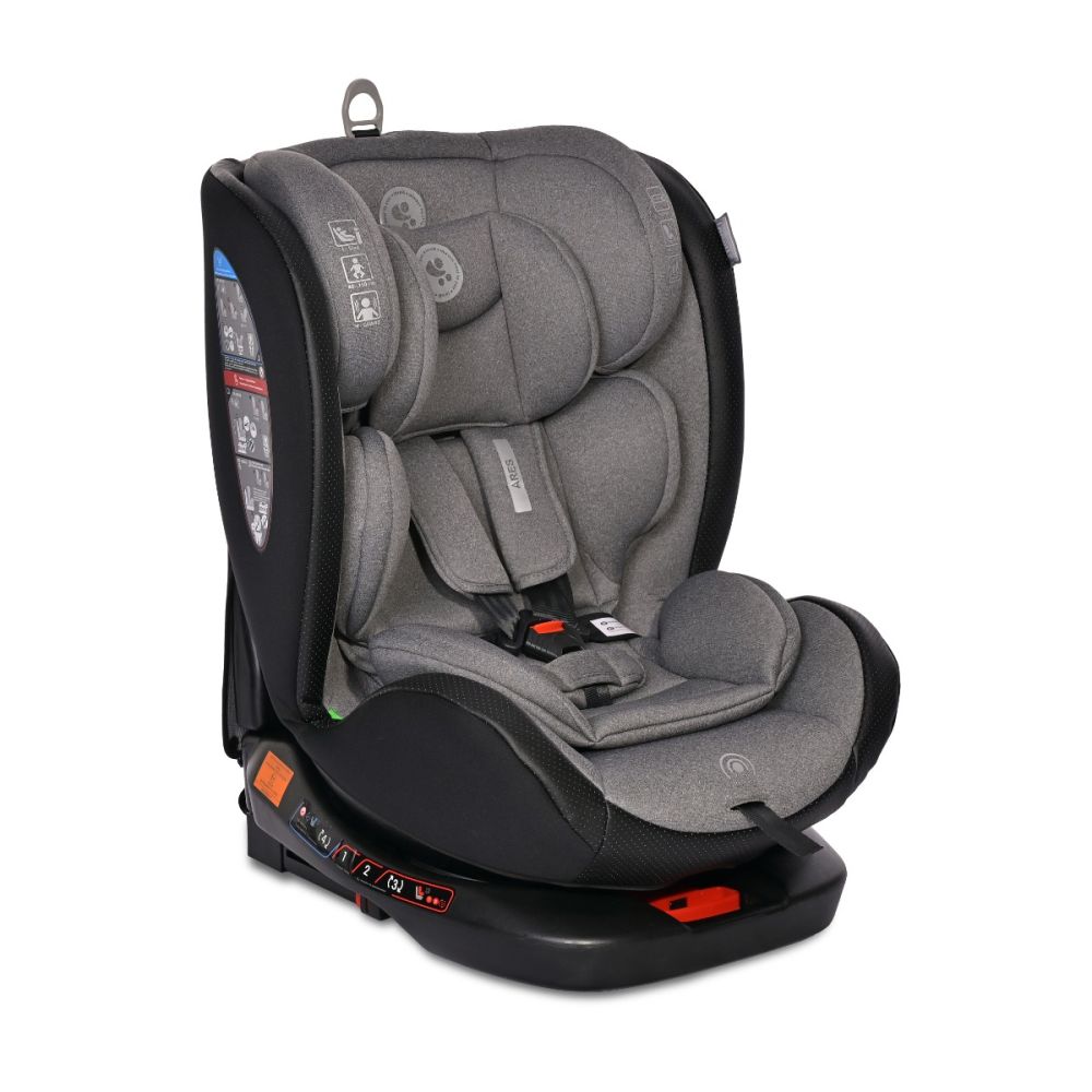 Scaun auto, Lorelli Ares, Isofix, i-Size, rotativ 360 grade, 40-150 cm, 0 luni-12 ani, Grey