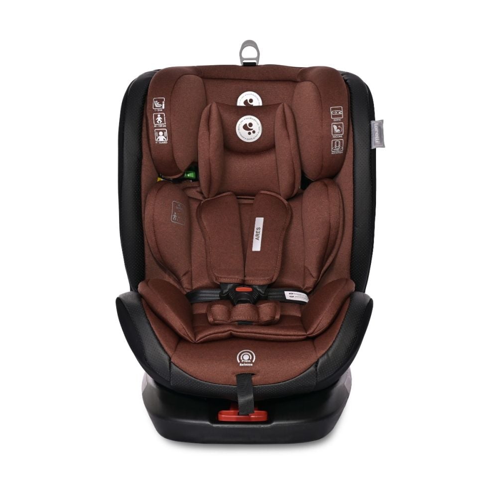 Scaun auto, Lorelli Ares, Isofix, i-Size, rotativ 360 grade, 40-150 cm, 0 luni-12 ani, Ginger