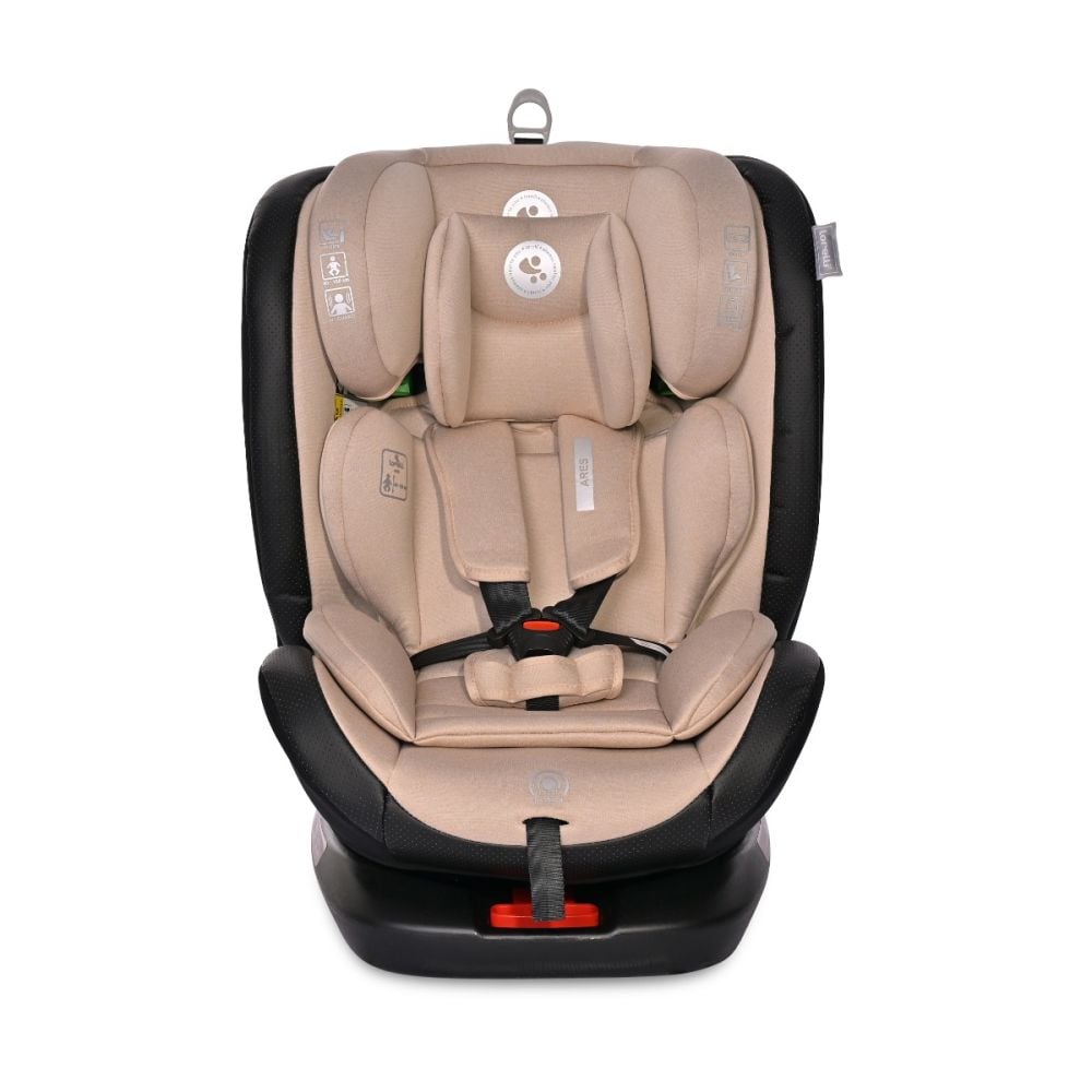 Scaun auto, Lorelli Ares, Isofix, i-Size, rotativ 360 grade, 40-150 cm, 0 luni-12 ani, Beige
