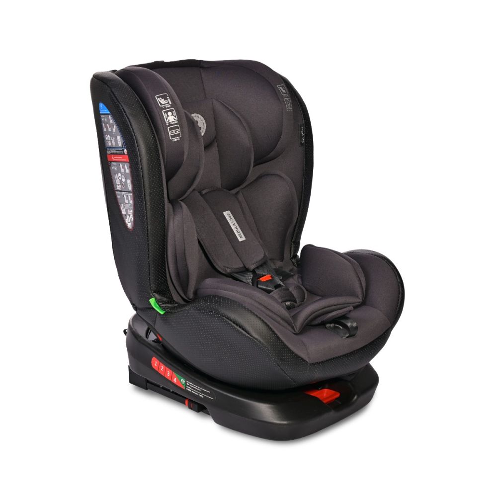 Scaun auto, Lorelli Nebula, i-Size, Isofix, rotativ, 0 luni-12 ani, 40-150 cm, Black