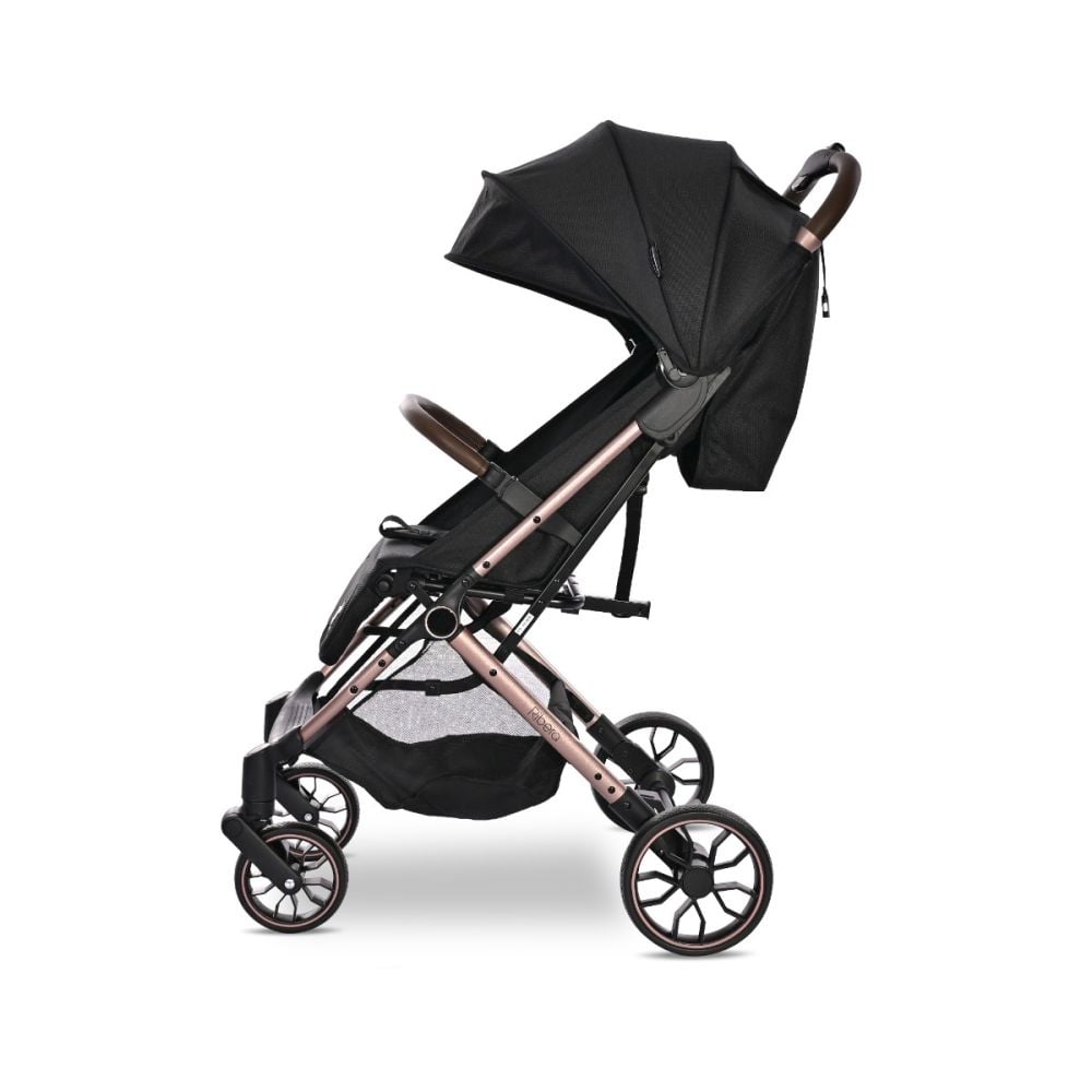 Carucior pentru nou-nascut, Lorelli Ribera, tip troler, dimensiuni compatibile avion, Black Pearl