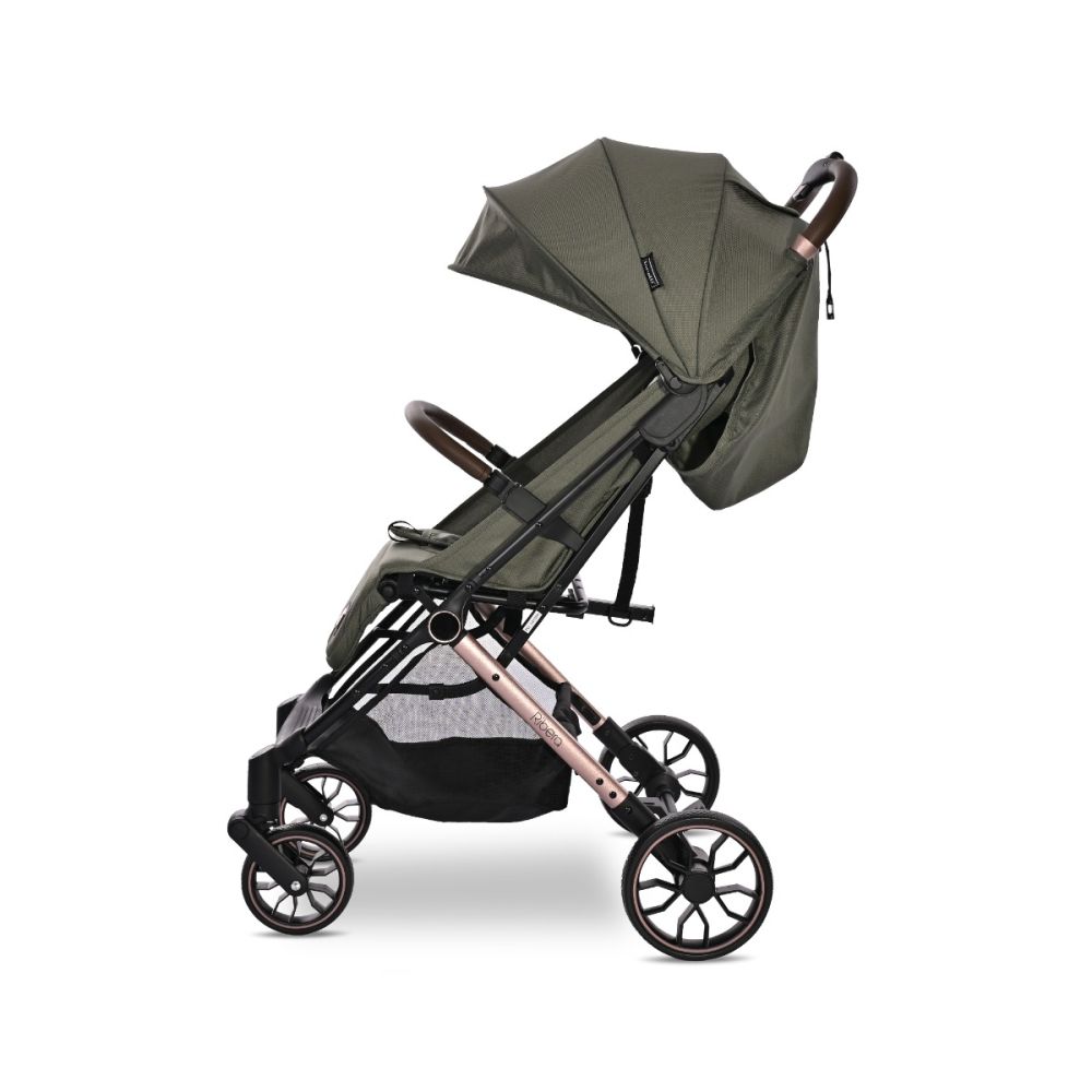Carucior pentru nou-nascut, Lorelli Ribera, tip troler, dimensiuni compatibile avion, Green Aspen