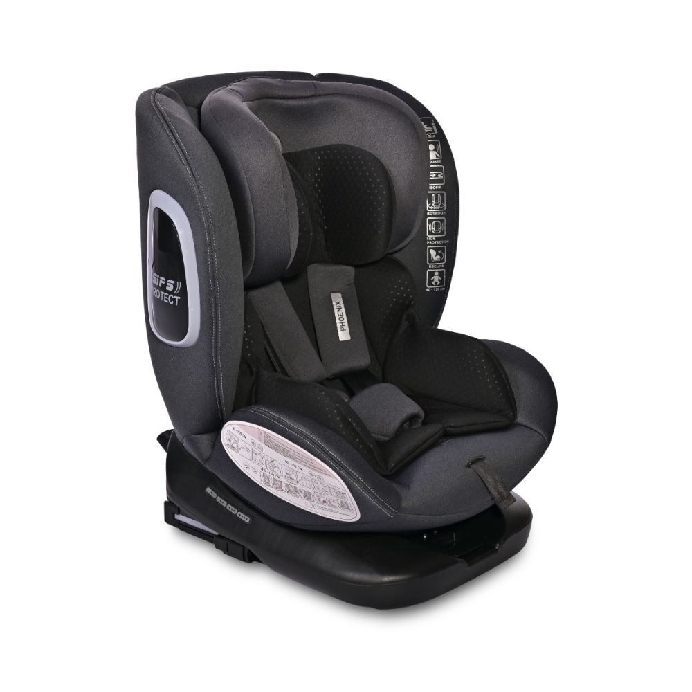 Scaun auto, Lorelli Phoenix, i-Size, Isofix, rotativ, 0 luni-12 ani, 40-150 cm, Black Jasper