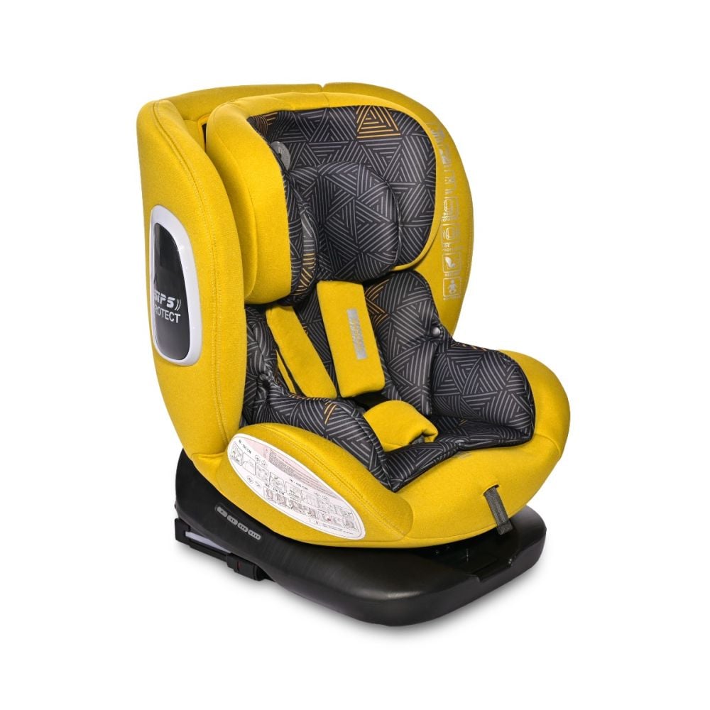 Scaun auto, Lorelli Phoenix, i-Size, Isofix, rotativ, 0 luni-12 ani, 40-150 cm, Lemon Curry